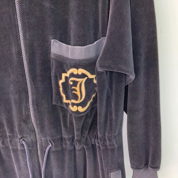 Jaeger Jumpsuit Small S Womens Velour Drawstring Side Pockets Long Sleeve Black - Picture 7 of 12